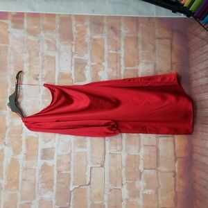 NWT Skies Are Blue one shoulder long sleeve red dress size Large